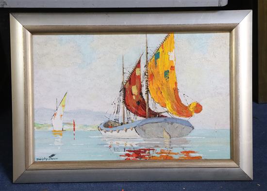 Cecil Rochfort DOyly John (1906-1993) Fishing boats off the coast 12.5 x 19.25in.